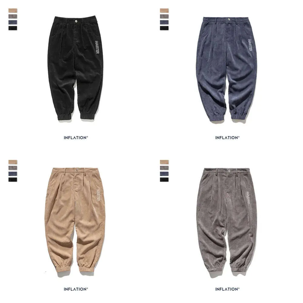 Colección jogger hombres sueltos pana de ajuste ñuits pantalones casuales color sólido 201109