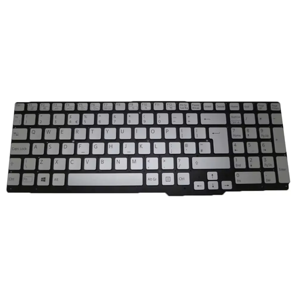 Clavier d'ordinateur portable pour Sony Vaio SVS15 Série 9Z.N6CBF.70U 1490675111GB 55012FVB2G2-035-G Royaume-Uni UK Silver New