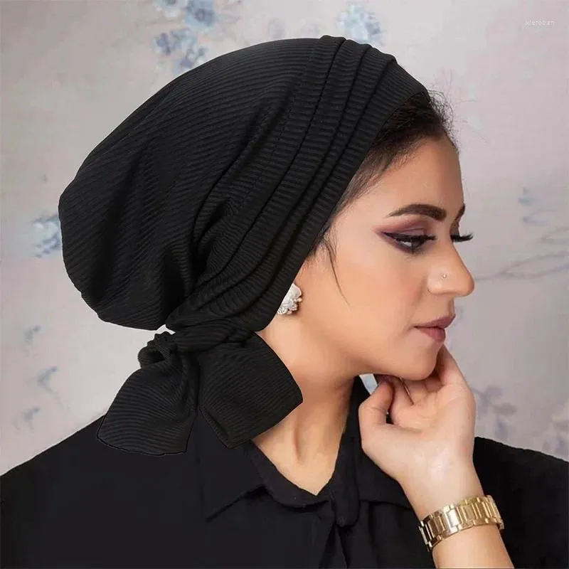 Ropa étnica mujeres musulmanes hijab gorro platado turbante turbante turbe tapa subterránea pérdida de pelo de cabello