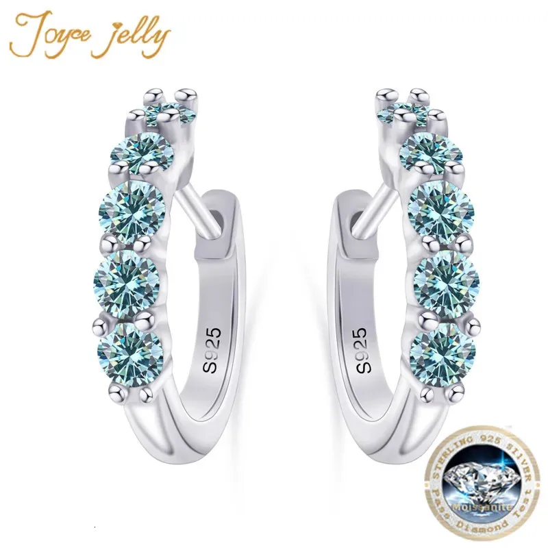 JoyceJelly 925 Sterling Silver Diamond Ear Studs 1CT/2CT Round Cut Ear Hook Womens örhängen Bröllop Fina smycken 240419