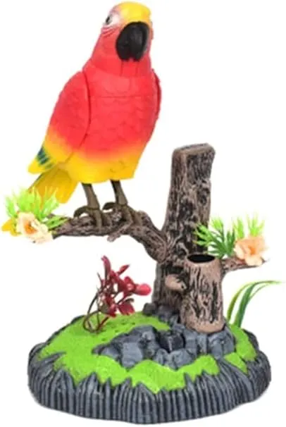 thumbnail image 2 of Talking Parrot Toy - Electric Chirping Bird With Moving Head & Tail For Kids Decor 2 of 12