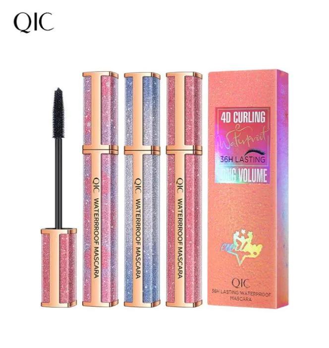 QIC Mascara Bunte Sternhimmel wasserdichte schwarze Mascaras 36H langlastende Kreuze dicke Verlängerung schnelles trockenes Make -up Wimpern Masc3069941