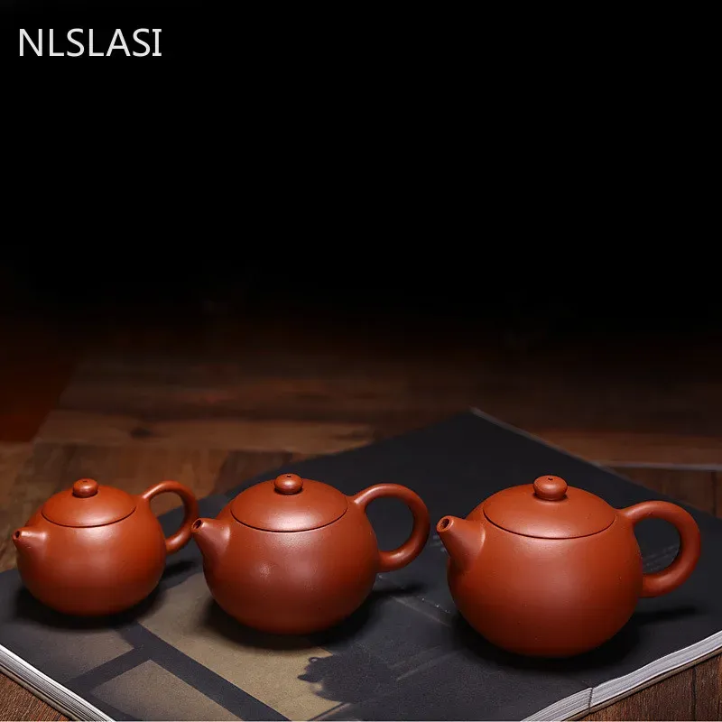 Set Nlslasi Authentic Yixing Tea Pot Purple Clay Xi Shi Teapot Dahongpao Kettle Handmade Tea Set Chinese Tea Ceremony Supplies