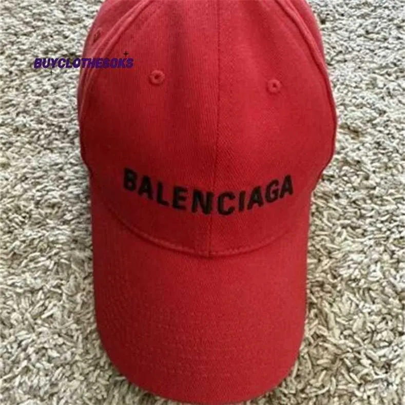 Letra Bordado Caps de Hip Hop Macho Male Punk Baseball Chapéus Blnciaga Red Hat Large 59cm