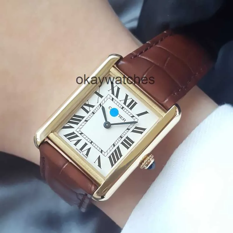 Dials Working Automatic Watches carter New Small Tank Series 18K Quartz Movement Watch Womens W5200002