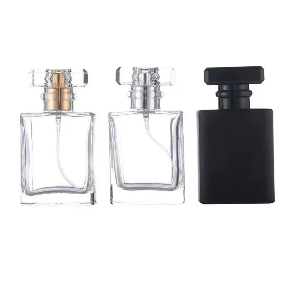 Bouteilles 5pcs 10pcs 20pcs 50 ml de parfum noir transparent bouteilles de voyage de poche de poche