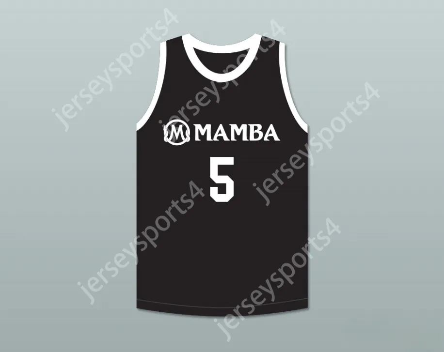 Custom nay mass jovens/crianças Alyssa 5 Mamba Ballers Black Basketball Jersey Versão 4 Top Stitched S-6xl