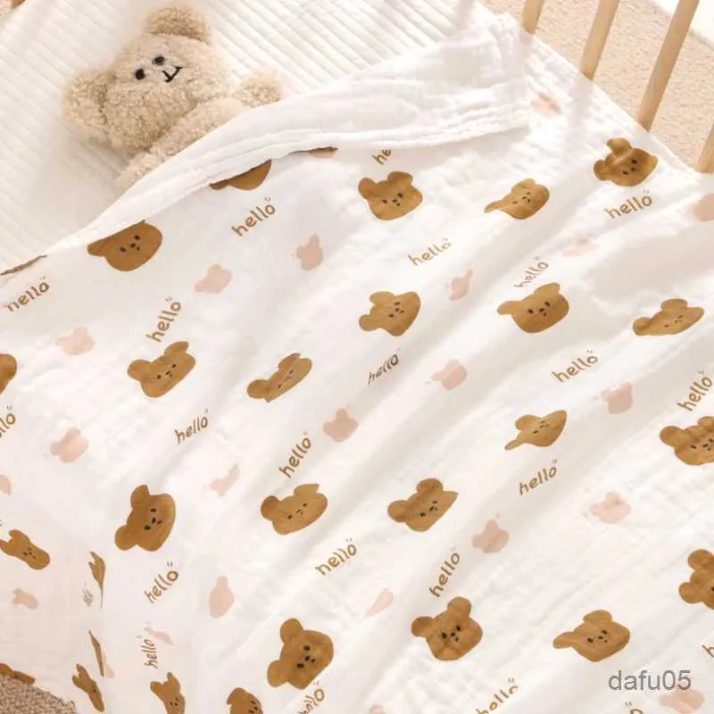 Blankets Swaddling Newborn Baby Bath Towel 4 Layer Cotton Swaddle Blanket Babies Bedding Gauze Blankets Stroller Cover Childrens Shower Towel