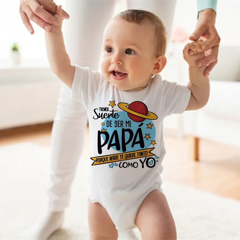 One-Pieces Funny Spanish Print Newborn Baby Romper Infant Short Sleeve Baby Body Clothes Boys Girls Toddler BodySuit Born Crawling Jumpsuit