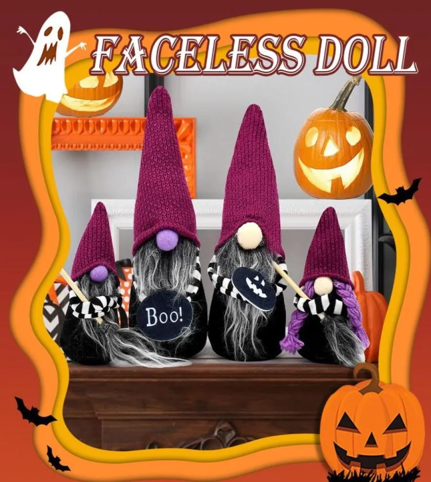 2023 Gift Gift Halloween Witch Gnomes Planche pour le décor de plateau de niveau Gnome Gnome Gnome d'automne Ornements de table de poupée sans visage Cadeaux8227529