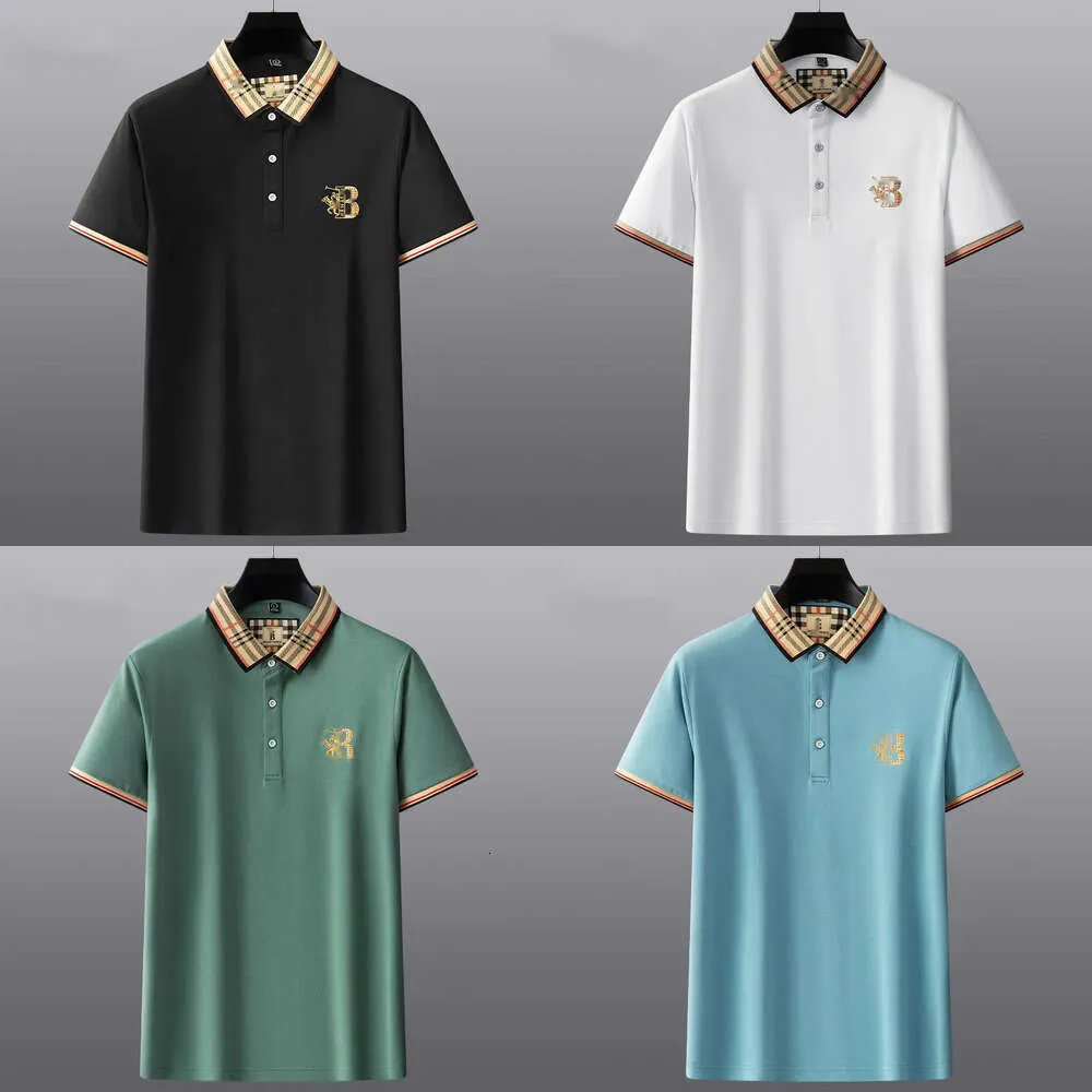 Summer highend cotton embroidered polos shirt mens business casual fashion short sleeved thin breathable polo tshirt