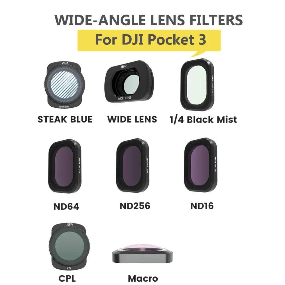 Brackets Wideangle Filter Sets for DJI Pocket 3 Lens Filters CPL ND 8/16/32/64/256 Night Black Mist Handheld Gimbal Camera Accessories