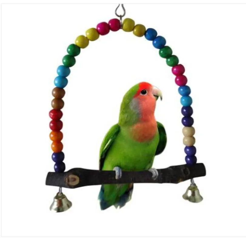 Ensemble 2019 PARROT Swing Pet Toy coloré d'oiseau parakeet Budgie Lovebird Wood7364910