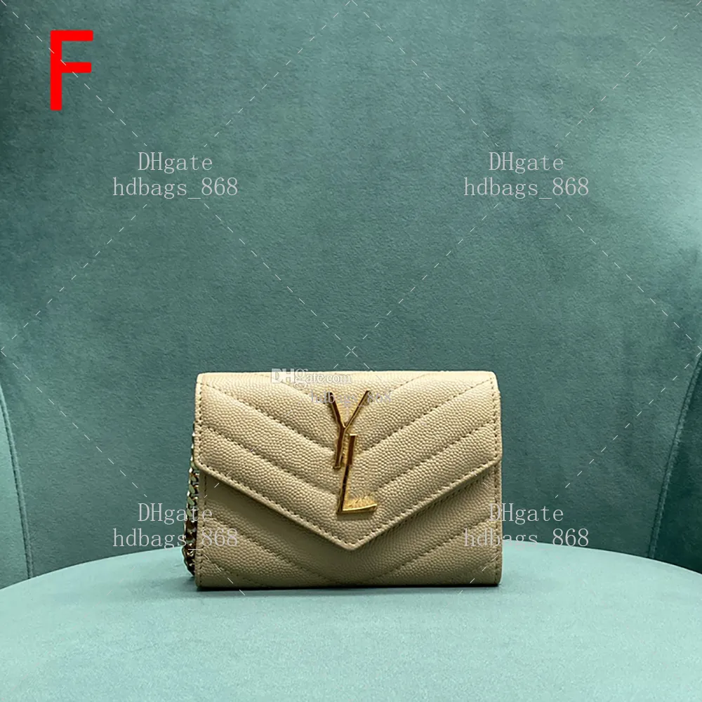 Crossbody Bags Klappen Brieftasche auf Kettenbeutel Designerbeutel Luxus Münzversand Kettenbeutel Umhängetasche 10a 1: 1 Qualität Handtasche Mini Lambskell 13 cm mit Schachtel Wy128
