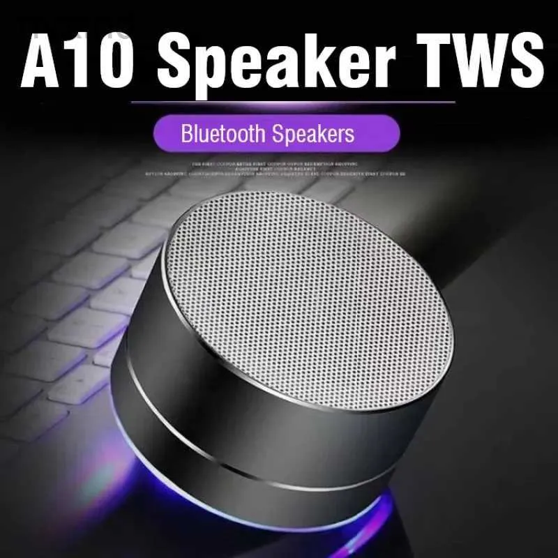 Altavoces portátiles A10 Altavoces Bluetooth inalámbricos Subwoofer al aire libre Mini altavoz portátil Música de aluminio Aleación TF Tarta Radio Box de voz D240425