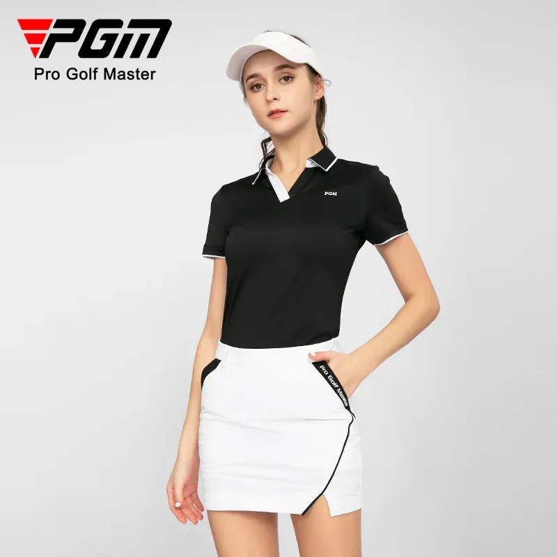 Рубашки PGM Summer Golf Clothing Женская футболка с коротким рукавом спортивно