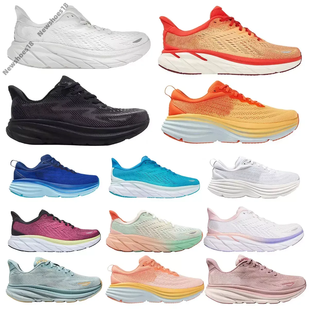 Sapatos excedentes de fábrica 2024 NOVO COM BOX HOKAH Designer Running Shoes para homens Mulheres Menções Momense maracujá preto branco de s