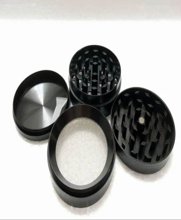 Metallkräuterschleiker für Tabak 4 -teilig 50 mm Durchmesser Zinklegierung Edelstahl Kräuterschleife mit Mini -Pollen -Schaber 9786095