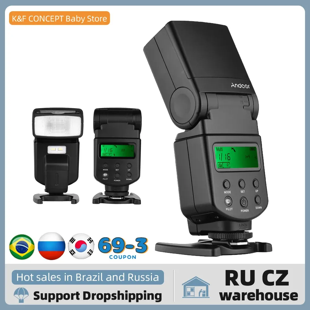 Aksesuarlar Ru andoer Universal Flash Speedlite GN40 Ayarlanabilir LED Dolgu Işığı Oncamera Canon Nikon Olympus Pentax DSLR Kameralar