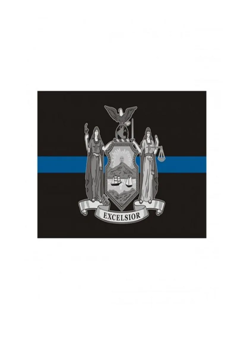New York State Flag Thin Blue Line Flag 3x5 ft Police Banner 90x150cm Festival Gift 100d Polyester Indoor Outdoor Printed Flag och2945972
