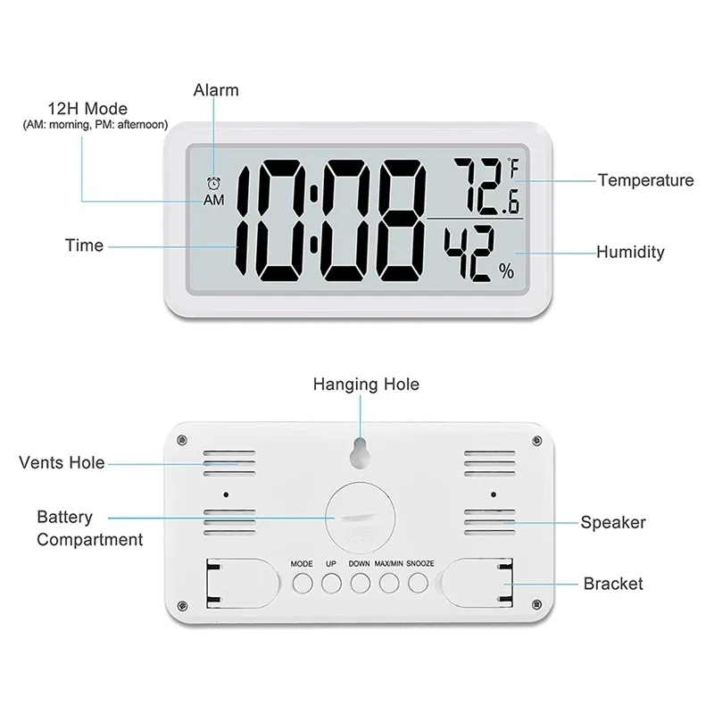 Relógios Digital Nordic Digital Clock Simples Relógio Bateria led LED Decorações eletrônicas de mesa para quarto quarto quarto