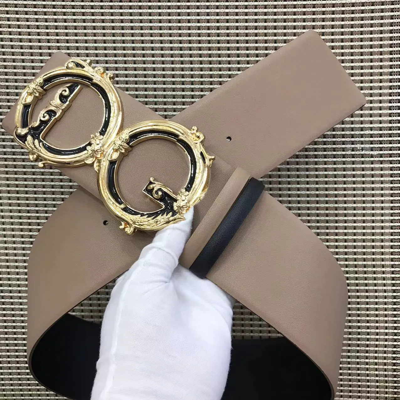 Designer Belts For Women & Men: 7cm Wide Leather Belt Retro Bronze