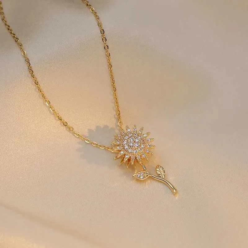 Pendant Necklaces Double-layer RotatableNecklaces For Women Fashion Chain Choker Stainless Steel Jewelry Accessories_voghion.com