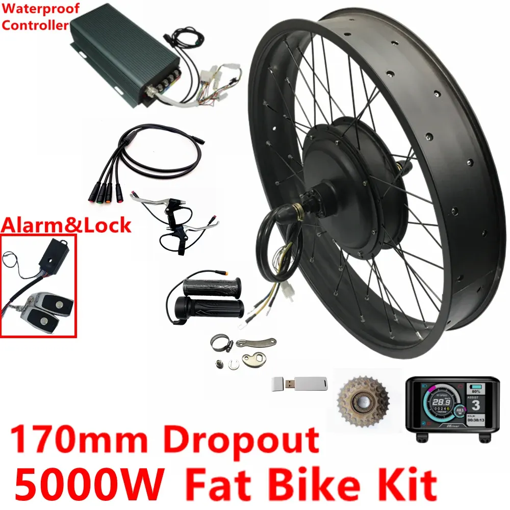 Del USA Stock Nbpower 170mm Dropout 4872V 5000W Fat Bike Kit Bakre motorhjul Electric Fat Bicycle Conversion Kit Sabvoton UKC1