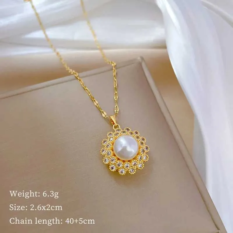 Collane con ciondolo in acciaio inossidabile, dolce cuore, chiave, stella, corona, cristallo, zircone, collana a catena girocollo per donna_voghion.com