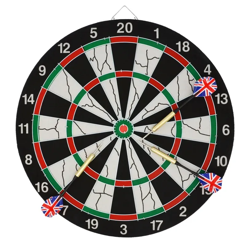 Darts 36 cm professionele dubbelzijdige flocking dart board staal getipt darts competitie ktv entertainment en vrije tijd met 6 darts