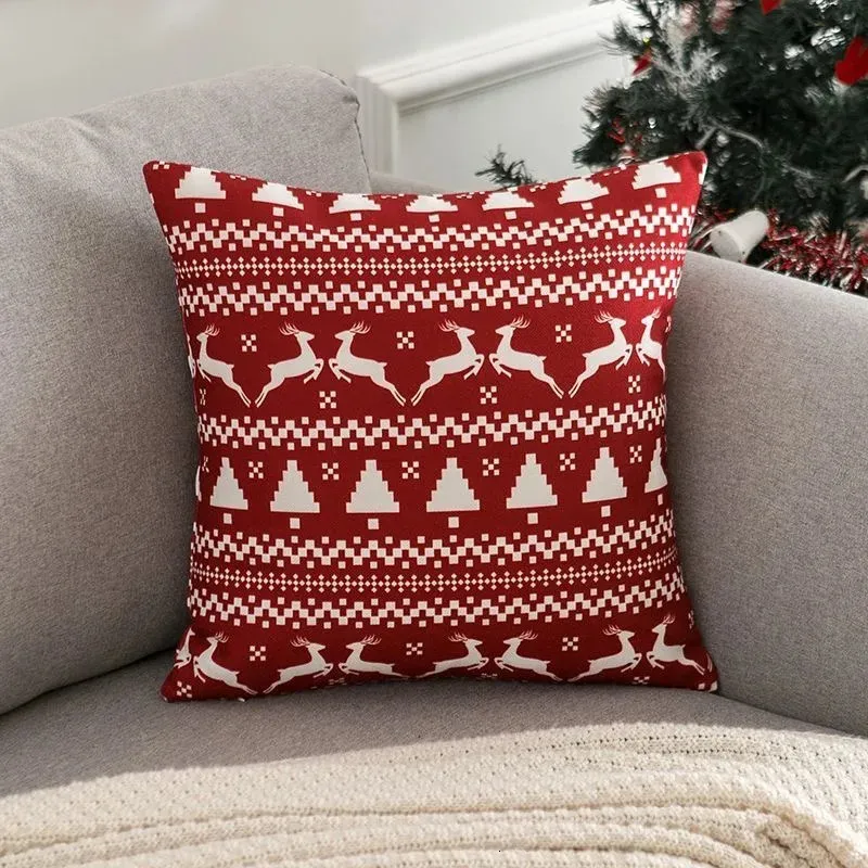 Bonhause Federe Cuscini Natalizi Renna 45x45cm Copricuscini Decorativi Albero di Natale Camion Pupazzo di Neve Velluto Morbido Federa per Cuscino Divano Letto Casa Decorazione Natalizia Set di 4