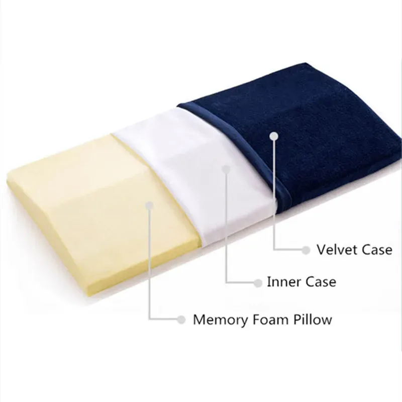Almohada nueva cintura embarazada almohada bambú carbón lento rebote memoria espuma para dormir almohada de salud cervical