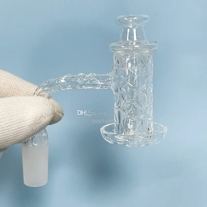 Quarzpro 14mm männlicher Mixer Banger mit Spinneinsatz und Kohlenhydratkappe - Vollschweißquarz -Bucket DAB Rig -Nagel -Set