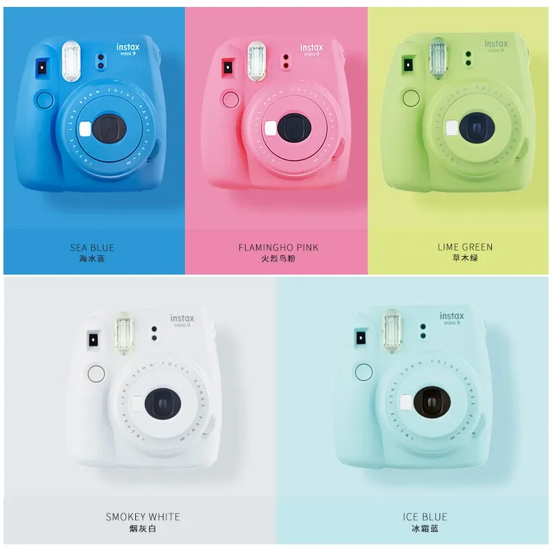 Caméra fujifilm instants caméra instax mini 9 une fois une caméra d'imagerie photo caméra phase de phase de phase de phase blanche pancar