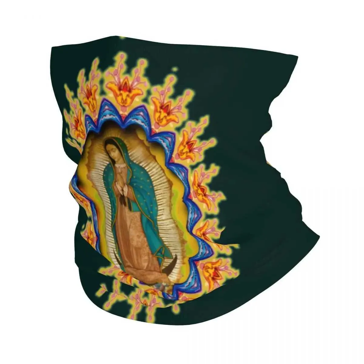 Modegesichtsmasken Hals Gaich Our Lady of Guadalupe Jungfrau Maria Bandana Hals Gitter gedruckt Balaclavas Magie Schal warmes Kopfbekleidung für Männer Frauen Erwachsene Y240425