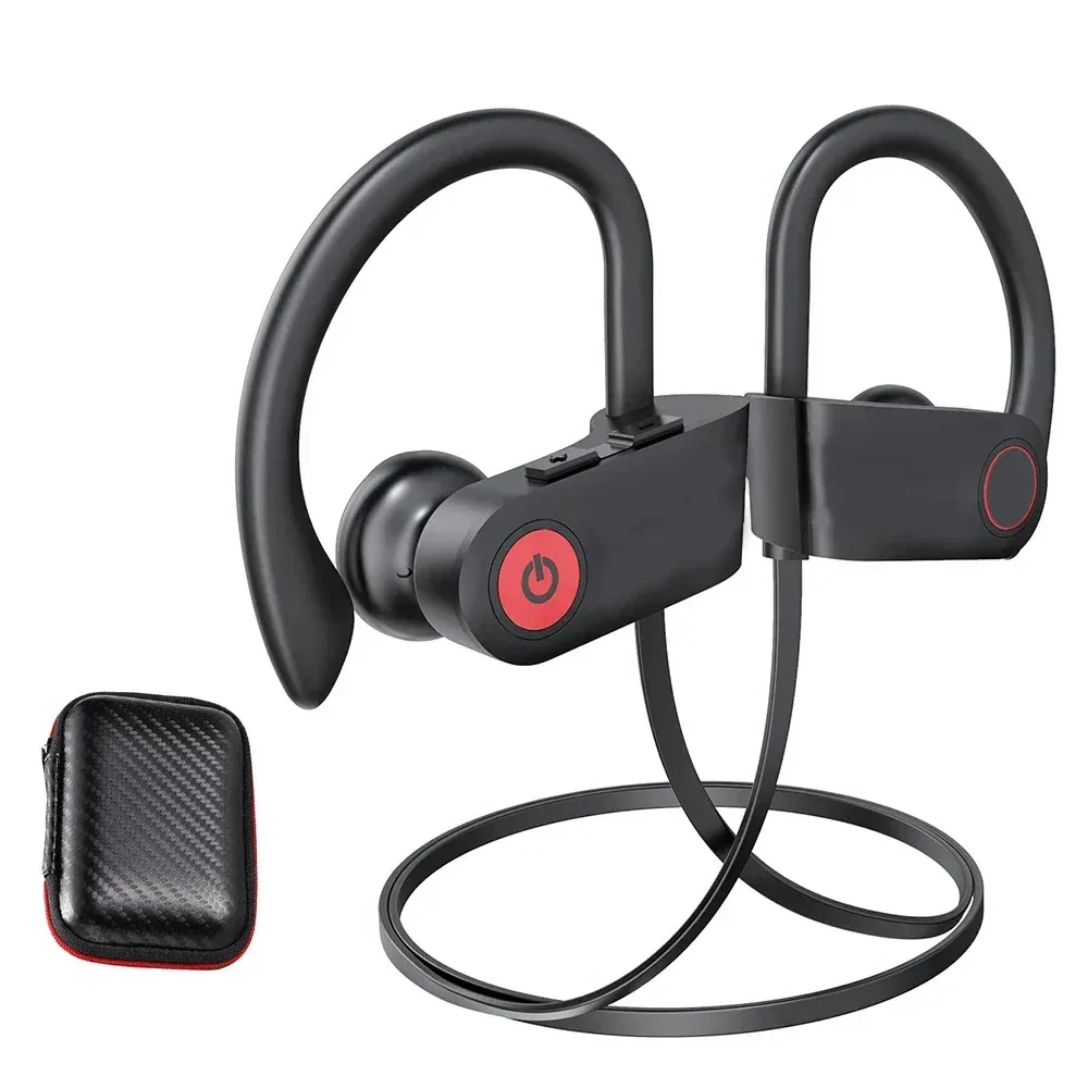 Hörlurar Bluetooth -halsband Hörlurar Trådlösa sportörhängen med MIC HD Volym Remote Control IPX7 Sweatproof CVC6.0 inear hörlurar