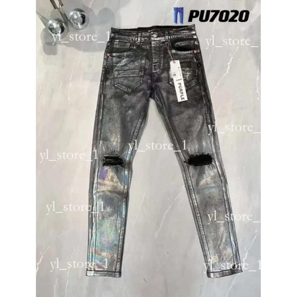 Lila varumärke jeans mens lila jeans designer jeans mode orolig rippade cyklister kvinnor denim last för män svarta byxor retro streetwear casual tröja 2197