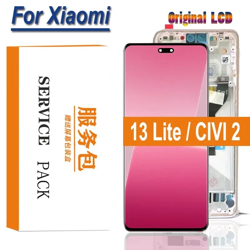 Skärmar original för Xiaomi 13 Lite LCD Display skärmpanel Digitizer för Xiaomi 13 Lite -skärm för Xiaomi Civi LCD Display -del