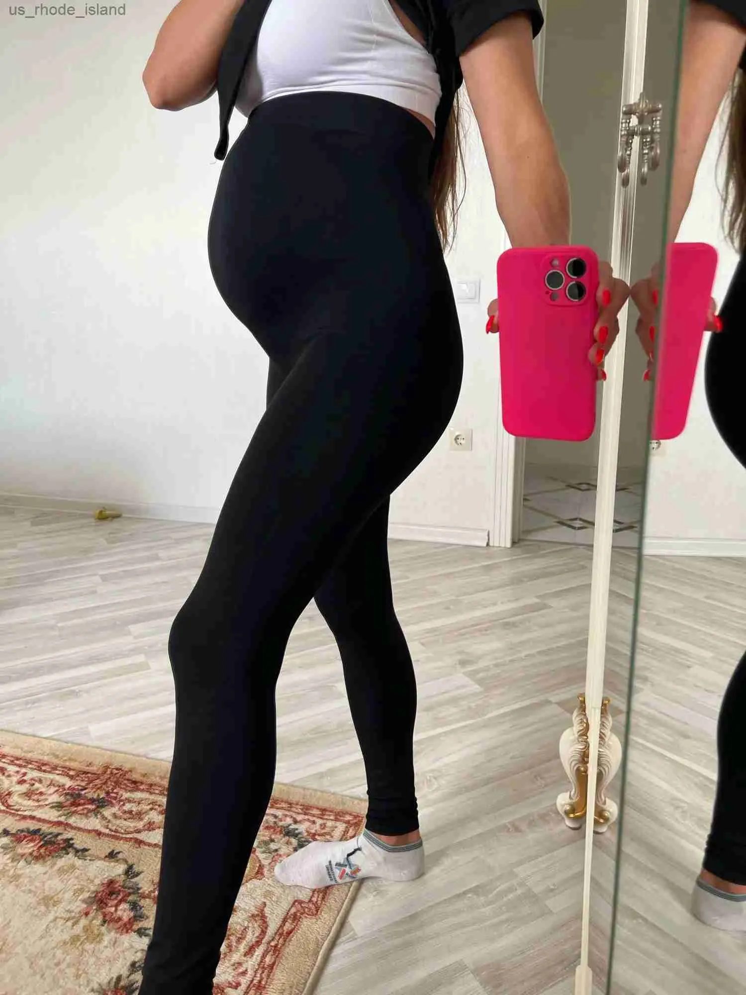 Maternity Bottoms High Waist Pregnancy Yoga Pants Skinny Maternity Clothes For pregnant Women Belly Support Knitted Leggins Body Shaper TrousersL2404