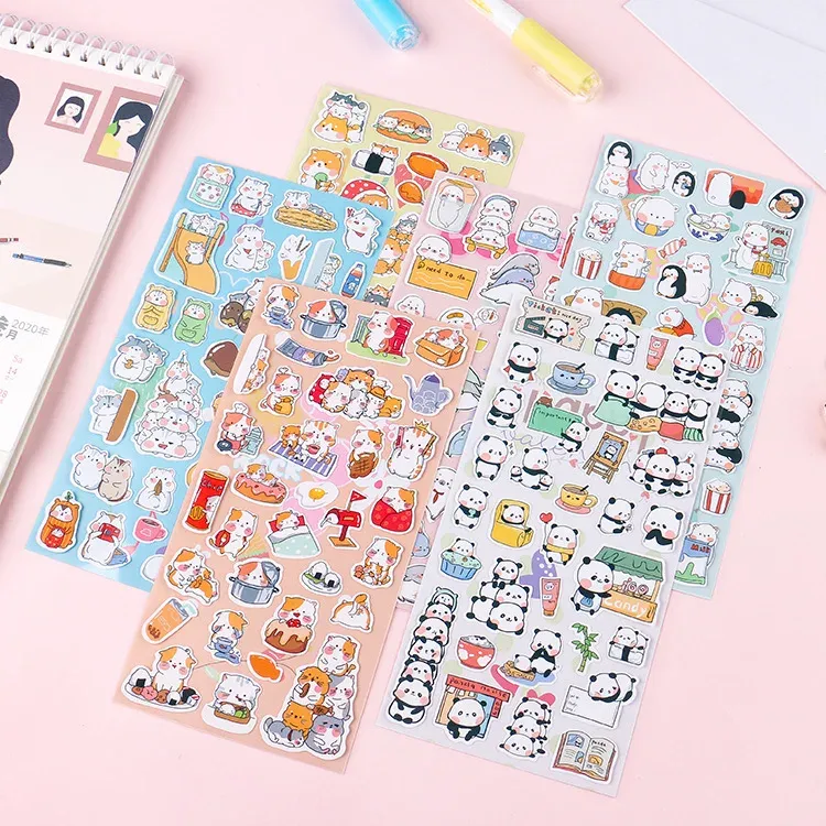 Sets 48 pcs / lot caricatures animaux animaux de compagnie mignon chat chat papeterie décorative autocollant scrapbooking bricolage album de stick étiquette