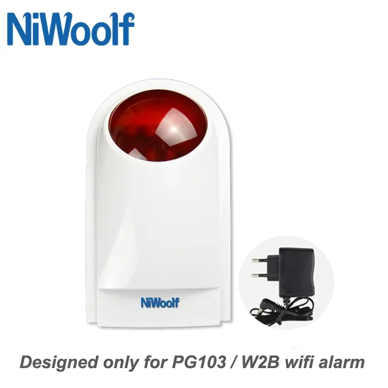 Siren 433MHz bezprzewodowy syreny strobe przeznaczony tylko do pg103 alarm wifi system i pg105 w2b alarm wifi.