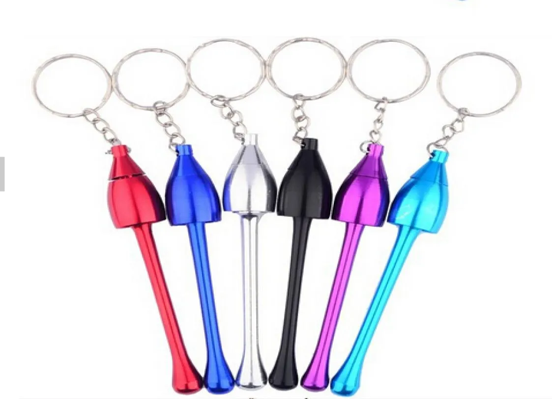 Portachia portachiavi in alluminio tubo di tabacco metallo mini tubi di fumo tubi per tubi fumatori Accessori portachiavi Skeychains7164722