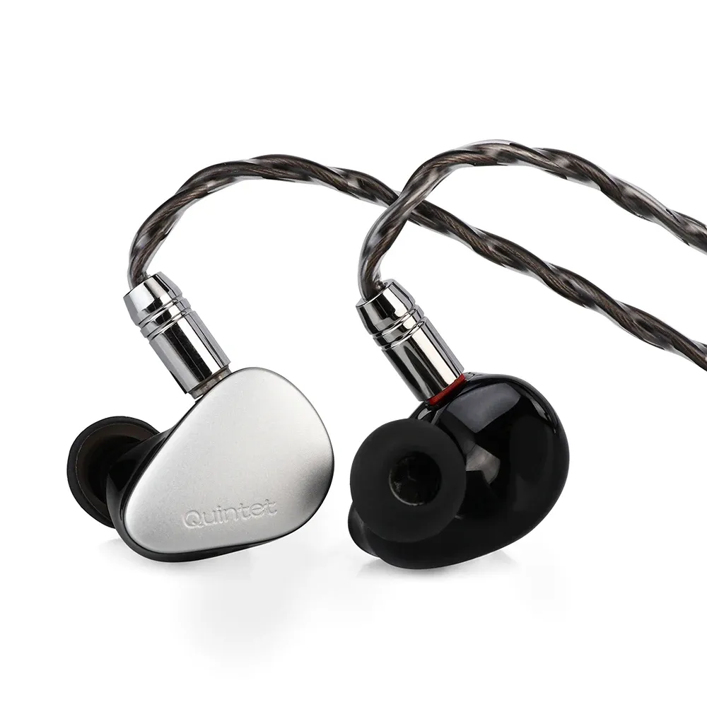 Écouteurs kiwi oreilles quintette 1dd + 2ba + 1 planaire + 1 moniteur intérieur PZT avec câble cuivre argenté détachable pour le musicien audiophile