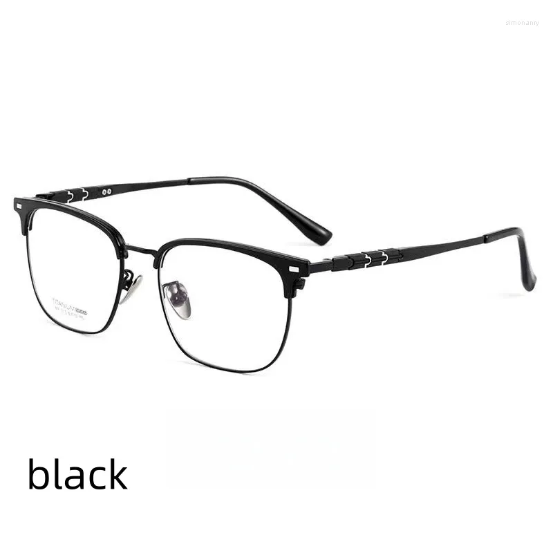 Cadres de lunettes de soleil 53 mm 2024 Titanium Alloy Man Square Glasses Cadre Prescription Optical Eyeglass 9019BT