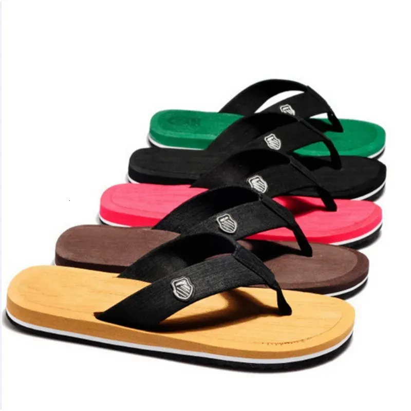 2023 Summer Slippers Men Flip Flops Beach Sandals Nonslip Casual Flat Shoes Indoor House for Outdoor Slides y240412