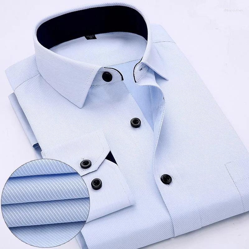 Men's Dress Shirts Arrived 2024 Mens Work Brand Long Sleeve Striped /twill Men White Male 4xl 13colors