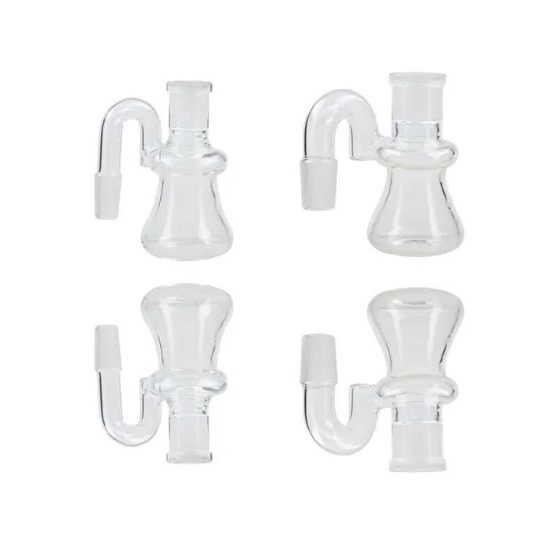 Mini sucha szklana kolba łapacze popiołu 14 mm 18 mm hakah przez clear bąbelki Ashcatcher 90 stopni do palenia szklanego bongs woda olej platformy olejowe