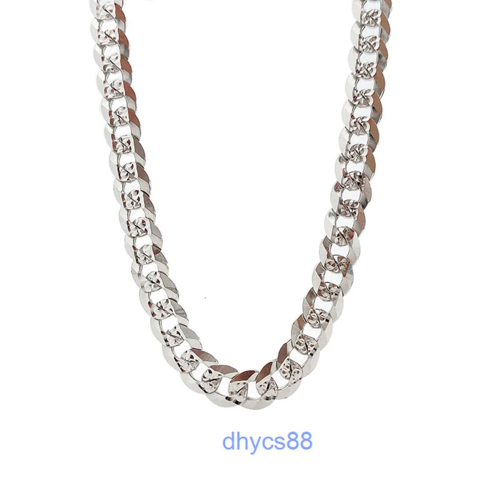 Cuba Chain Thick Necklace Men and Women Tide Brand Hip Hop 925 Silver Collarbone Hot Sale Customized Couples
