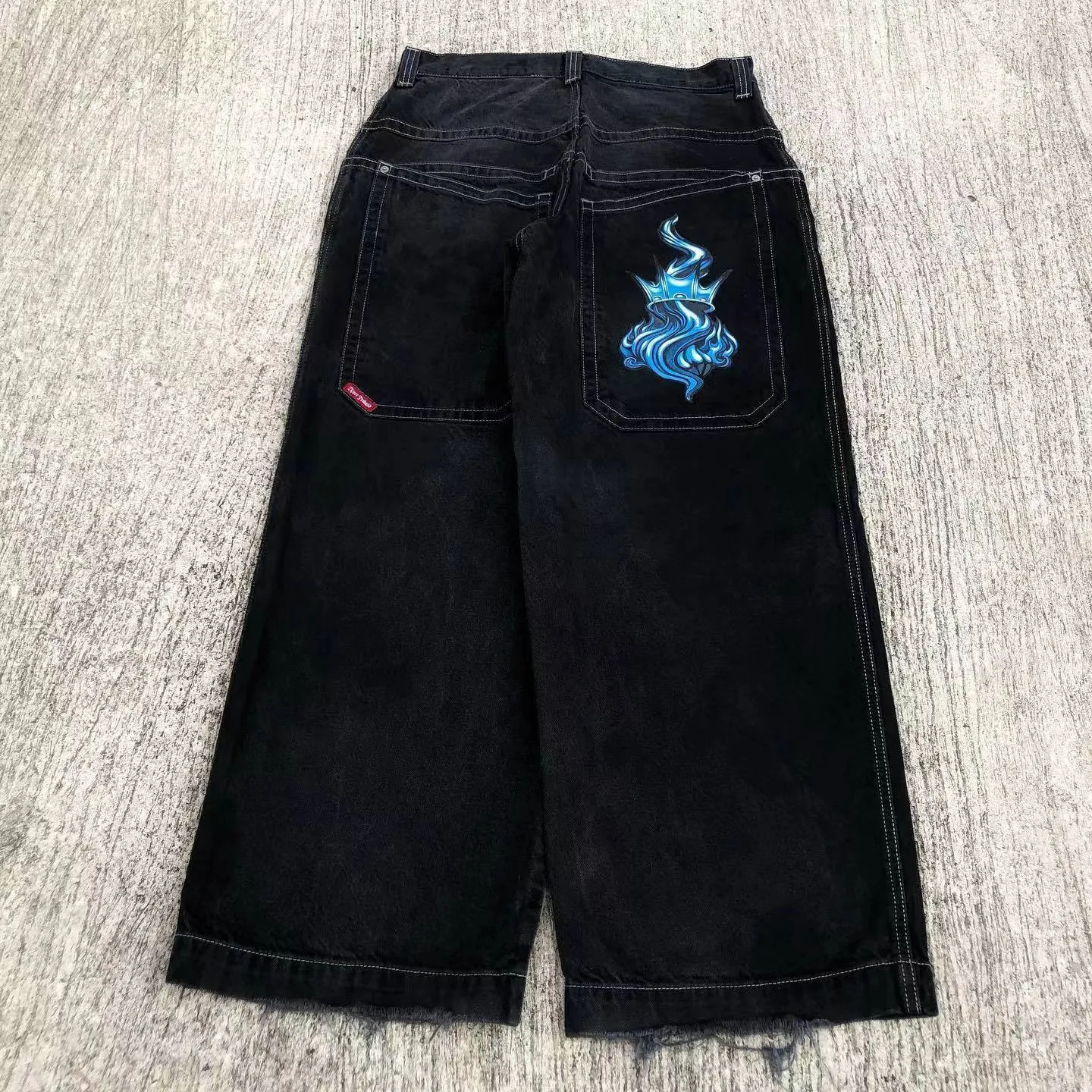 KASHIKO カシコ Embroidered Nonfade Denim Pants MUSINSA | KASHIKO Embroidered Nonfade Denim Pants - Blue