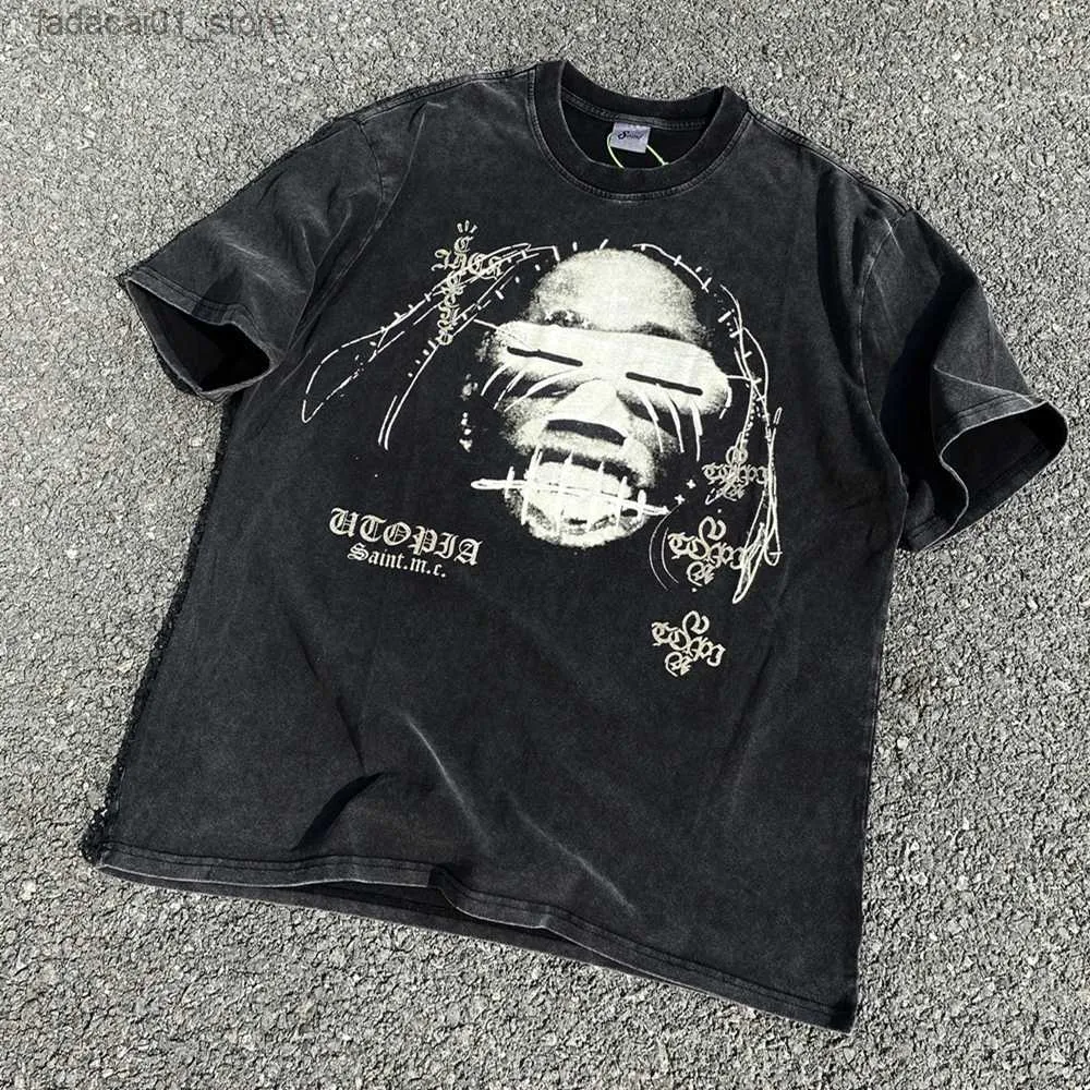 Herr t-shirts groda drift bästa kvalitet streetwear rap hip hop rolig grafik tryckt vintage kläder lösa överdimensionerade tees toppar t-shirt för menq240425